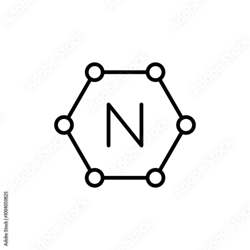 Nitrogen outline icons, minimalist vector illustration ,simple transparent graphic element .Isolated on white background