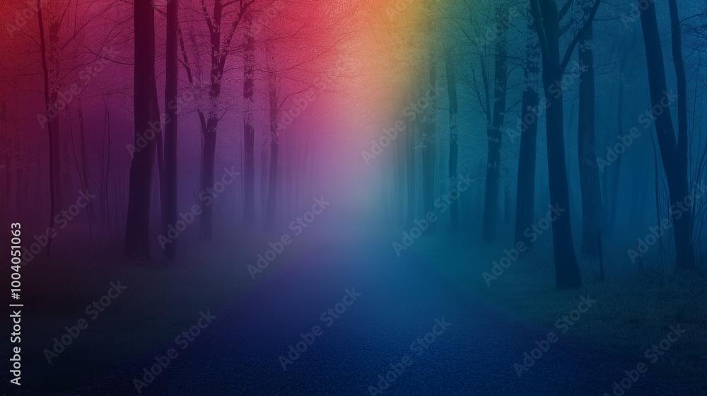A vibrant rainbow-colored path winds through a lush forest, with sunlight filtering through the leaves. The colors pop against the greenery, inviting exploration and symbolizing diversity and hope. A vibrant rainbow-colored path winds through a lush forest, with sunlight filtering through the leaves. The colors pop against the greenery, inviting exploration and symbolizing diversity and hope.