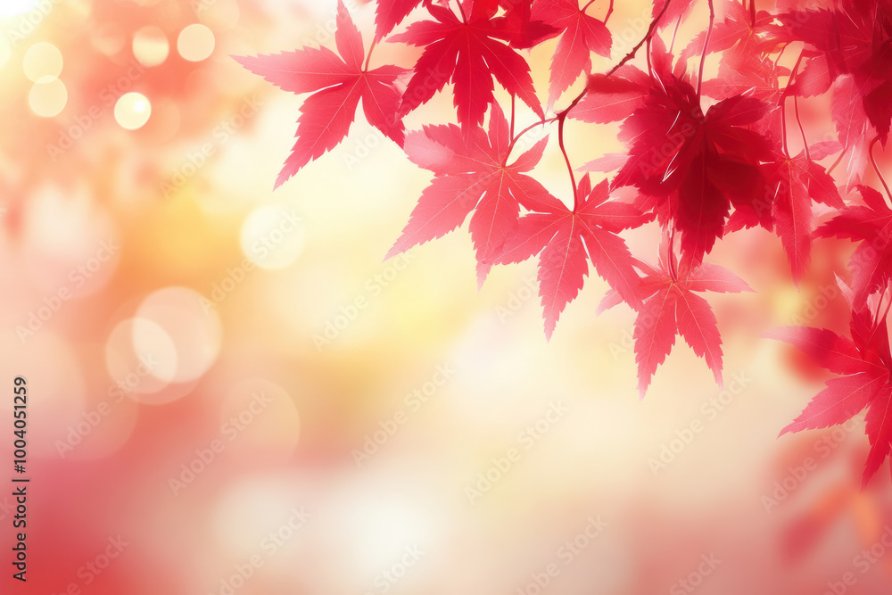 Copy space with autumn red leaves Copy space with autumn red leaves