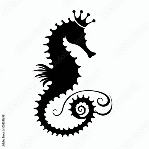 silhouette of a sea horse, Seahorse silhouette isolated on white background. Seahorse icon vector illustration design