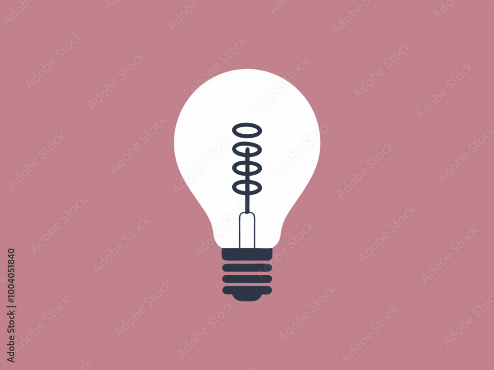 Minimalist Light Bulb Illustration on Pink Background Minimalist Light Bulb Illustration on Pink Background