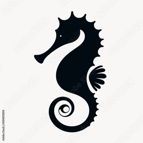 silhouette of a sea horse, Seahorse silhouette isolated on white background. Seahorse icon vector illustration design