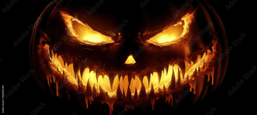 Halloween Pumpkin with Sharp Teeth Halloween Pumpkin with Sharp Teeth