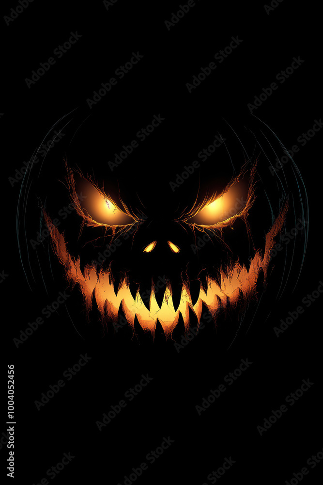 Scary Jack-o'-lantern with Glowing Eyes Scary Jack-o'-lantern with Glowing Eyes