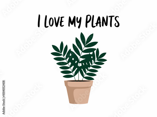 I Love My Plants illustration