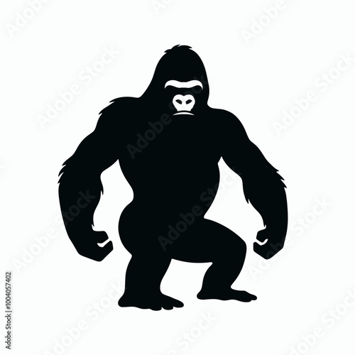 gorilla silhouette, Gorilla silhouette vector illustration on a white background photo