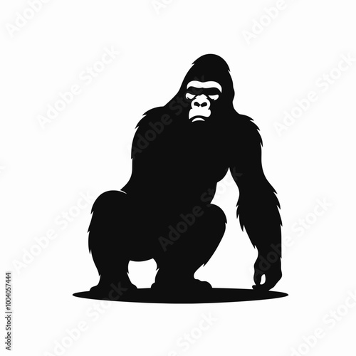 gorilla silhouette, Gorilla silhouette vector illustration on a white background photo