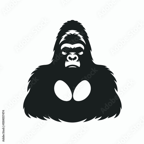 gorilla silhouette, Gorilla silhouette vector illustration on a white background photo