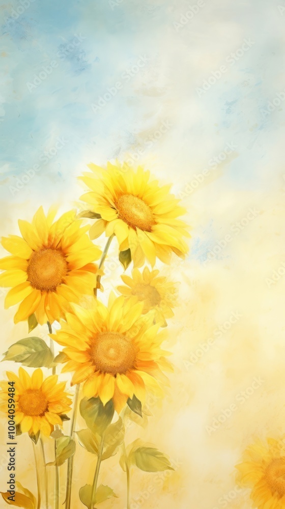 Wallpaper sunflowers painting petal plant. Wallpaper sunflowers painting petal plant.
