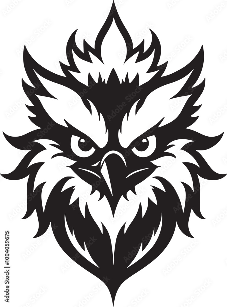 Kookaburra bird angry mood head logo vector silhouette Kookaburra bird angry mood head logo vector silhouette