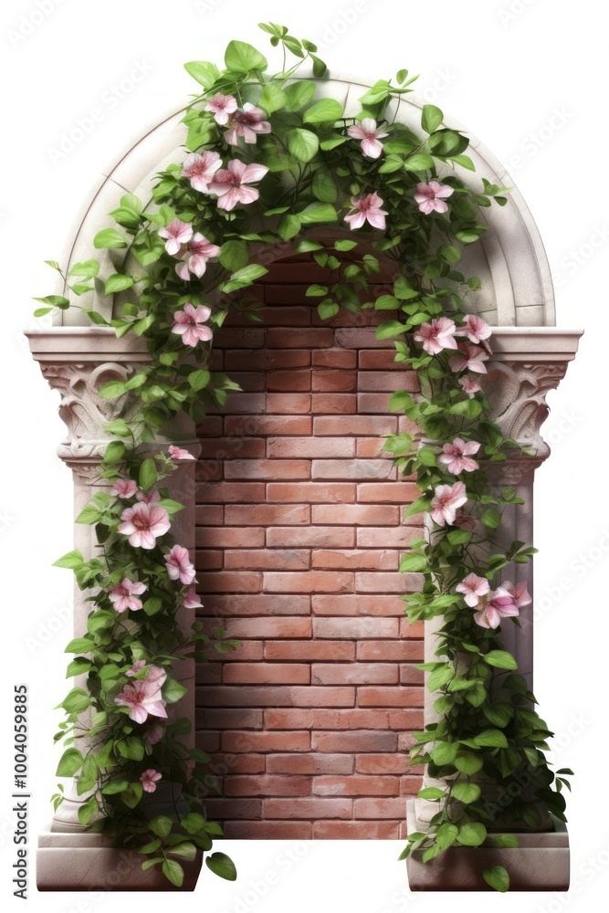 Fototapeta premium Flower brick arch architecture.