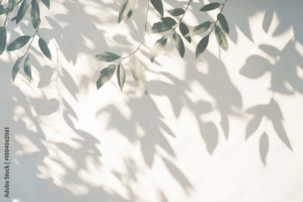 Shadow of leaves on white wall, overlay effect for photos, mockups, products, wall art, presentations, etc. Shadow of leaves on white wall, overlay effect for photos, mockups, products, wall art, presentations, etc.