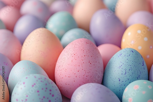 Colorful Easter eggs arranged together for a festive celebration