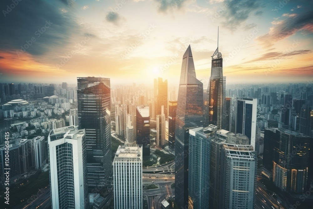 Fototapeta premium Building skyscraper city architecture.