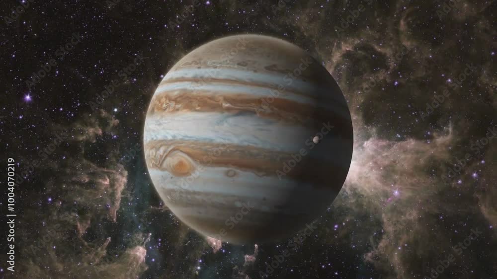 Jupiter spinning in outer space. Jupiter spinning in outer space.