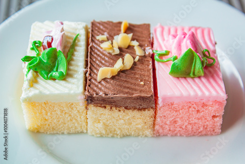 Delicious cake at restaurant in bangkok.