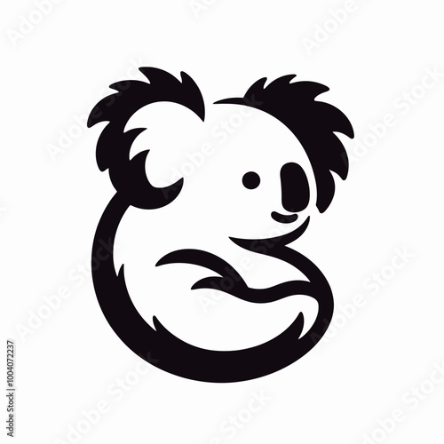 koala animal silhouette vector cartoon illustration, Koala vector silhouette, Koala design silhouette vector art work photo