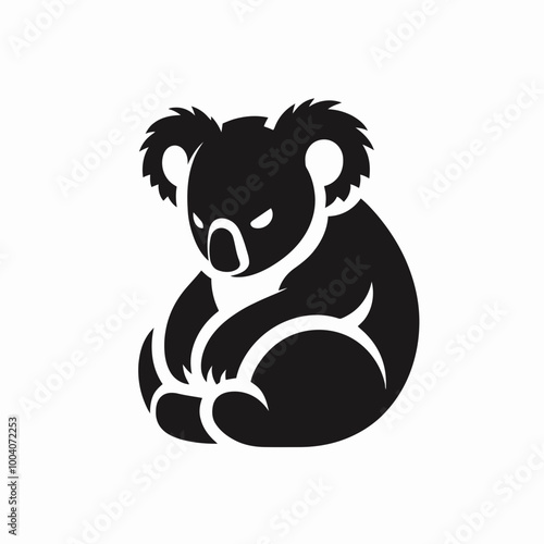 koala animal silhouette vector cartoon illustration, Koala vector silhouette, Koala design silhouette vector art work photo