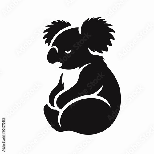 koala animal silhouette vector cartoon illustration, Koala vector silhouette, Koala design silhouette vector art work