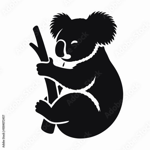 koala animal silhouette vector cartoon illustration, Koala vector silhouette, Koala design silhouette vector art work