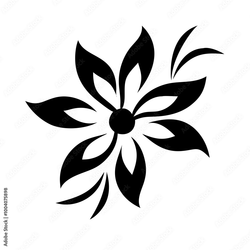 Flower. A simple vector black and white tattoo drawing. Flower. A simple vector black and white tattoo drawing.