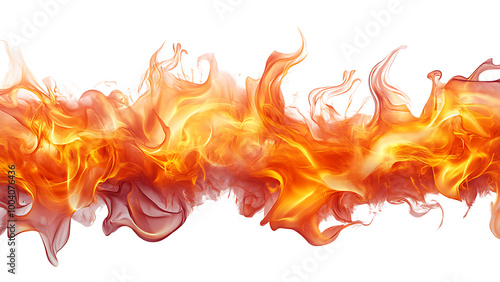Fire in straight lines, transparent background.