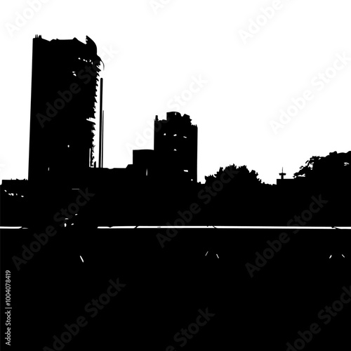 Black and white city in Dubai