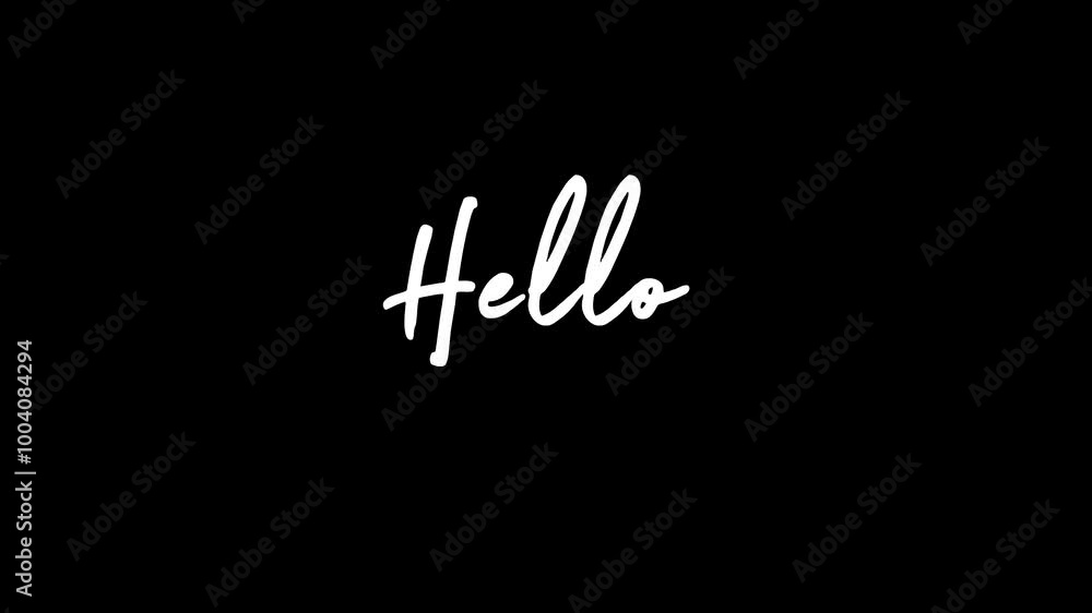 Hello handwritten animated text in white Color. 4K Footage animation. Transparent background Hello handwritten animated text in white Color. 4K Footage animation. Transparent background