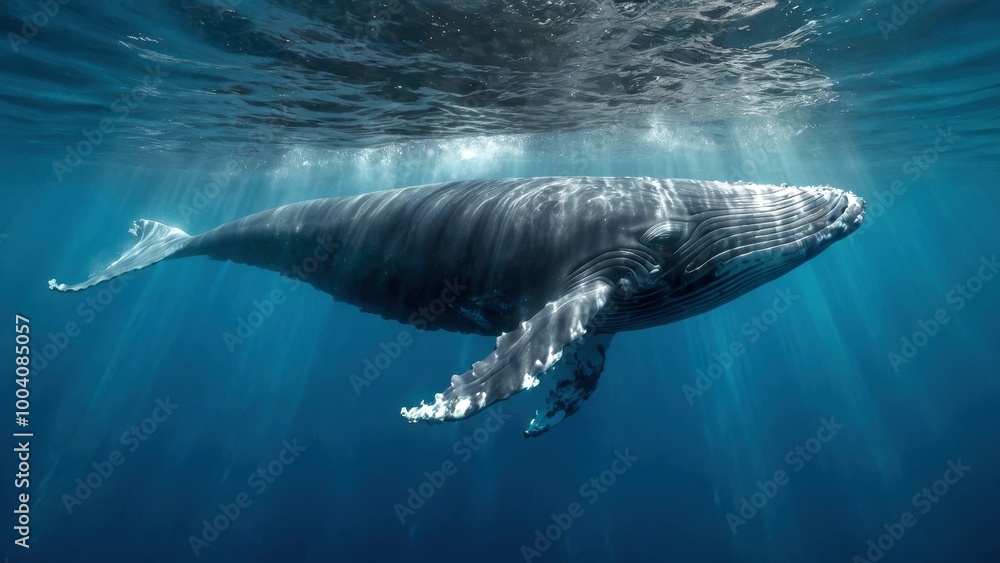 Naklejka premium Whale under the water Wildlife concept 