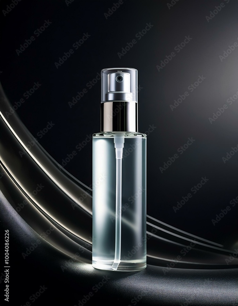 Clear bottle with silver top Clear bottle with silver top
