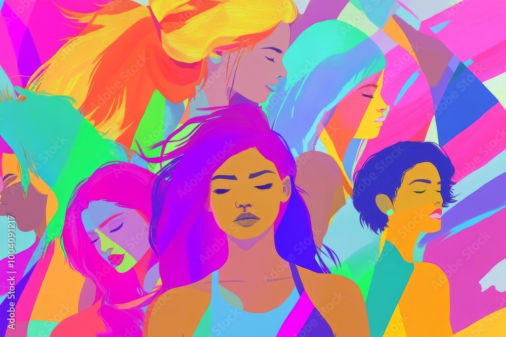 Displaying diverse people in pride day illustrations, banners, textures or backgrounds Displaying diverse people in pride day illustrations, banners, textures or backgrounds