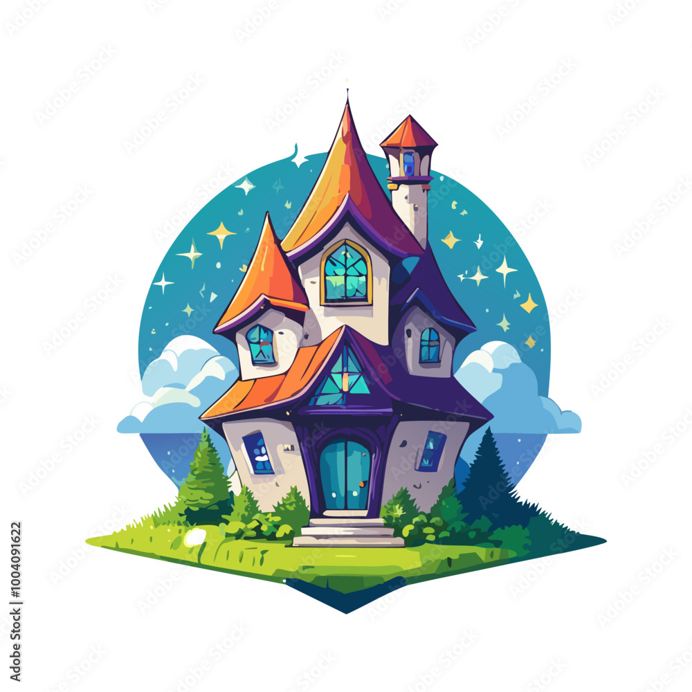 Obraz premium Magical house vector art illustration logo design