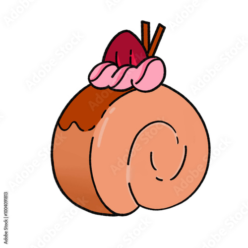 a drawing of delicious dessert bread that perfectly baked have delicious taste