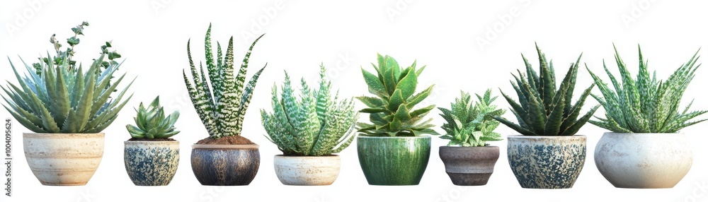 Collection of Succulents in Pots. Collection of Succulents in Pots.