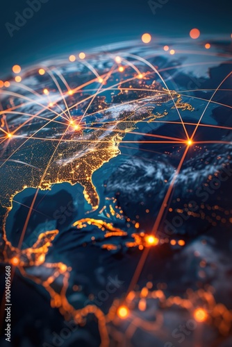 Fototapeta Naklejka Na Ścianę i Meble -  A detailed view of the world map with city names and country borders