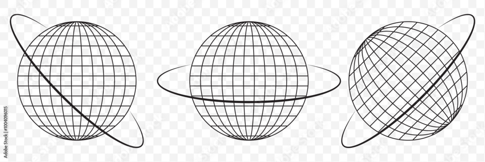 Globe icon set. Globe icons. web icon on transparent background. EPS 10. 