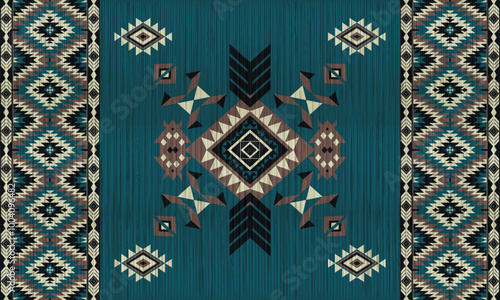 American tribal ethnic native pattern.Traditional Navajo,Aztec,Apache,Southwest and Mexican style fabric pattern.Abstract vector motifs pattern.For fabric,clothing,blanket,carpet,woven,wrap,decoration
