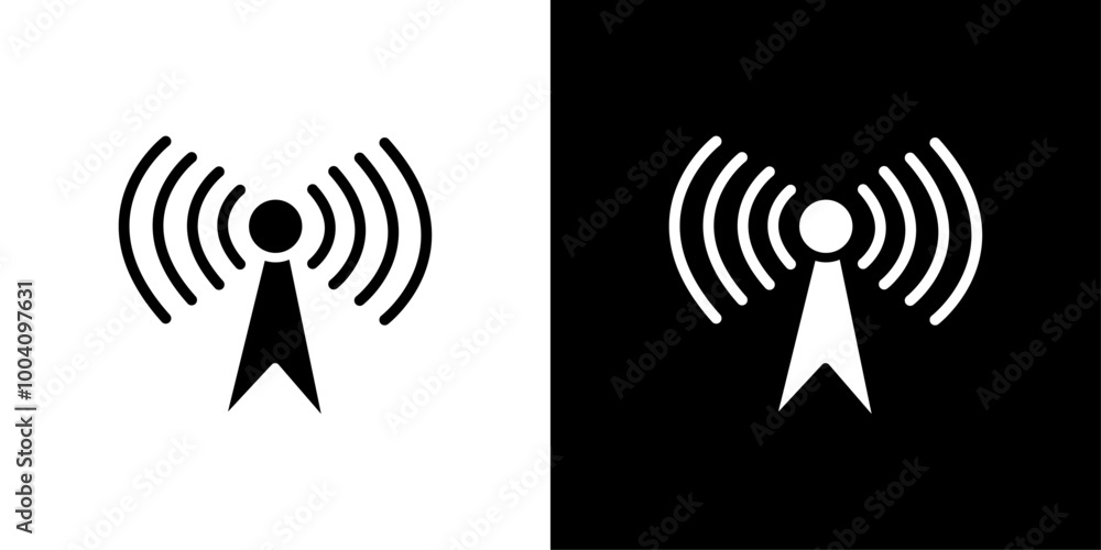 Broadcast icon Flat art illustration in outline Broadcast icon Flat art illustration in outline