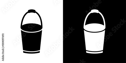 bucket icon Flat art illustration in outline