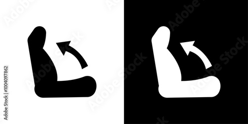 Car seat adjustment icon Flat art illustration in outline