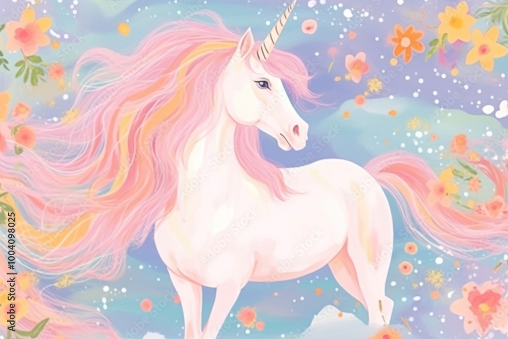 Unicorn art abstract painting. Unicorn art abstract painting.
