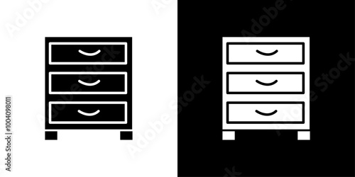 Chest of drawers icon Flat art illustration in outline