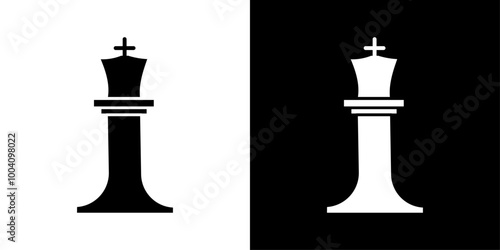 Chess king icon Flat art illustration in outline