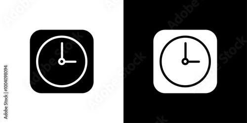 Clock icon Flat art illustration in outline