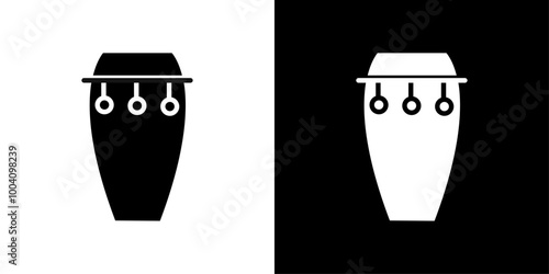 Conga drum icon Flat art illustration in outline