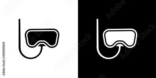 Diving mask icon Flat art illustration in outline