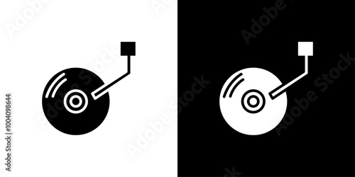 Dj icon Flat art illustration in outline