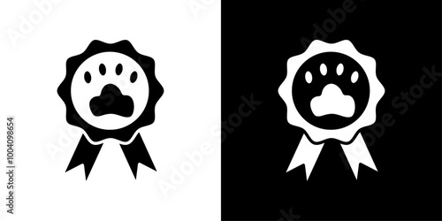 dog competition icon Flat art illustration in outline