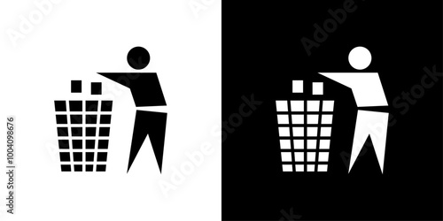 Do not litter icon Flat art illustration in outline
