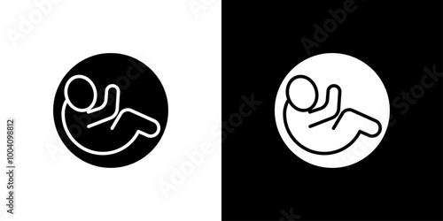 Embryo Child icon Flat art illustration in outline
